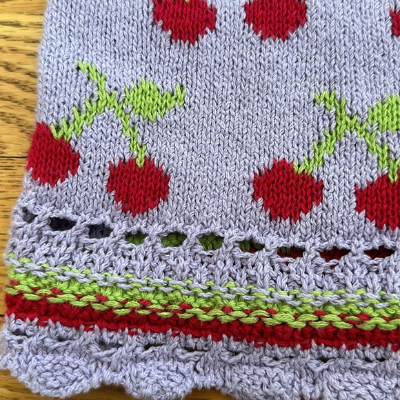 Zara Cherry Knit Crop Top Purple - Picture 5 of 7